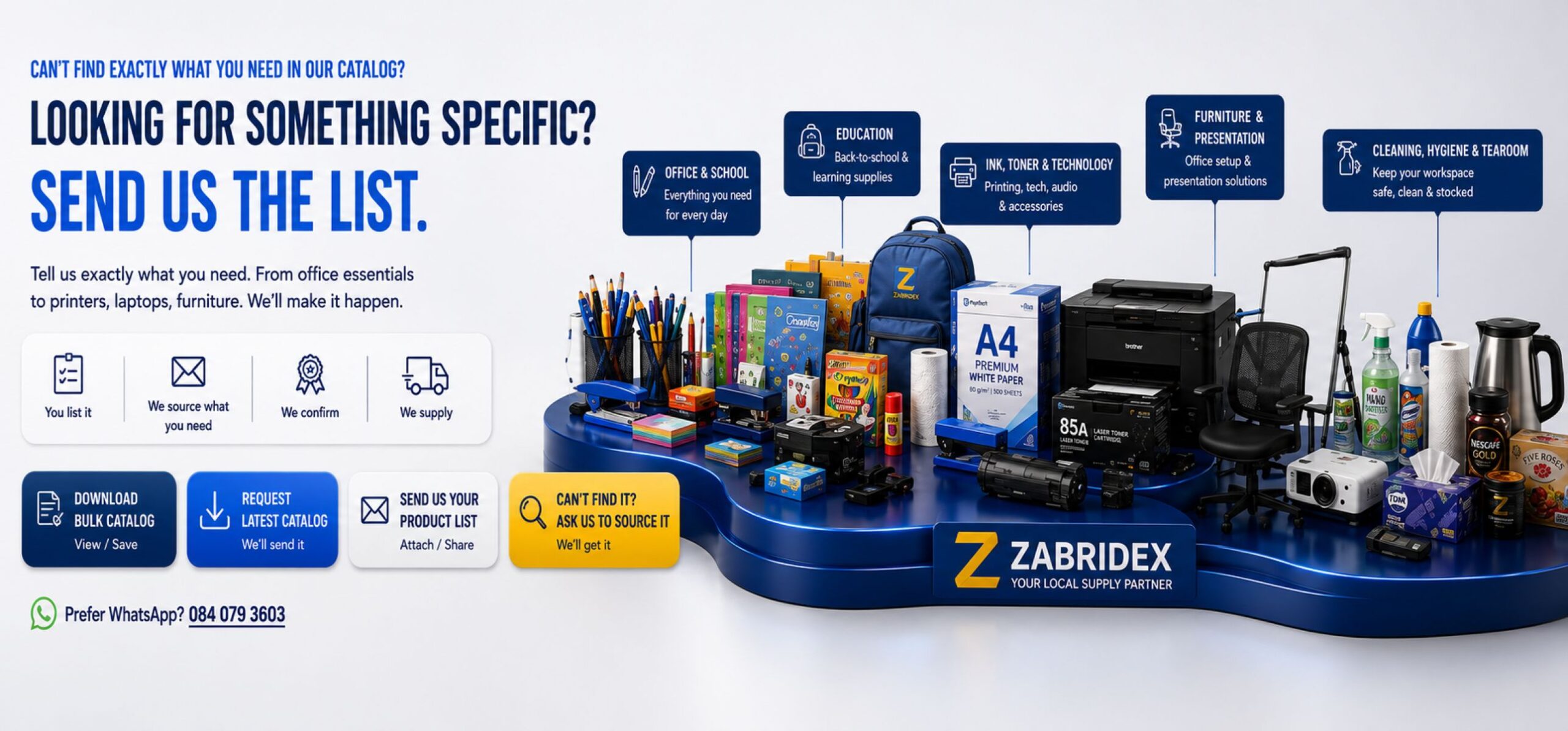 Zabridex Northcliff Johannesburg catalog supply range and whole product list ordering