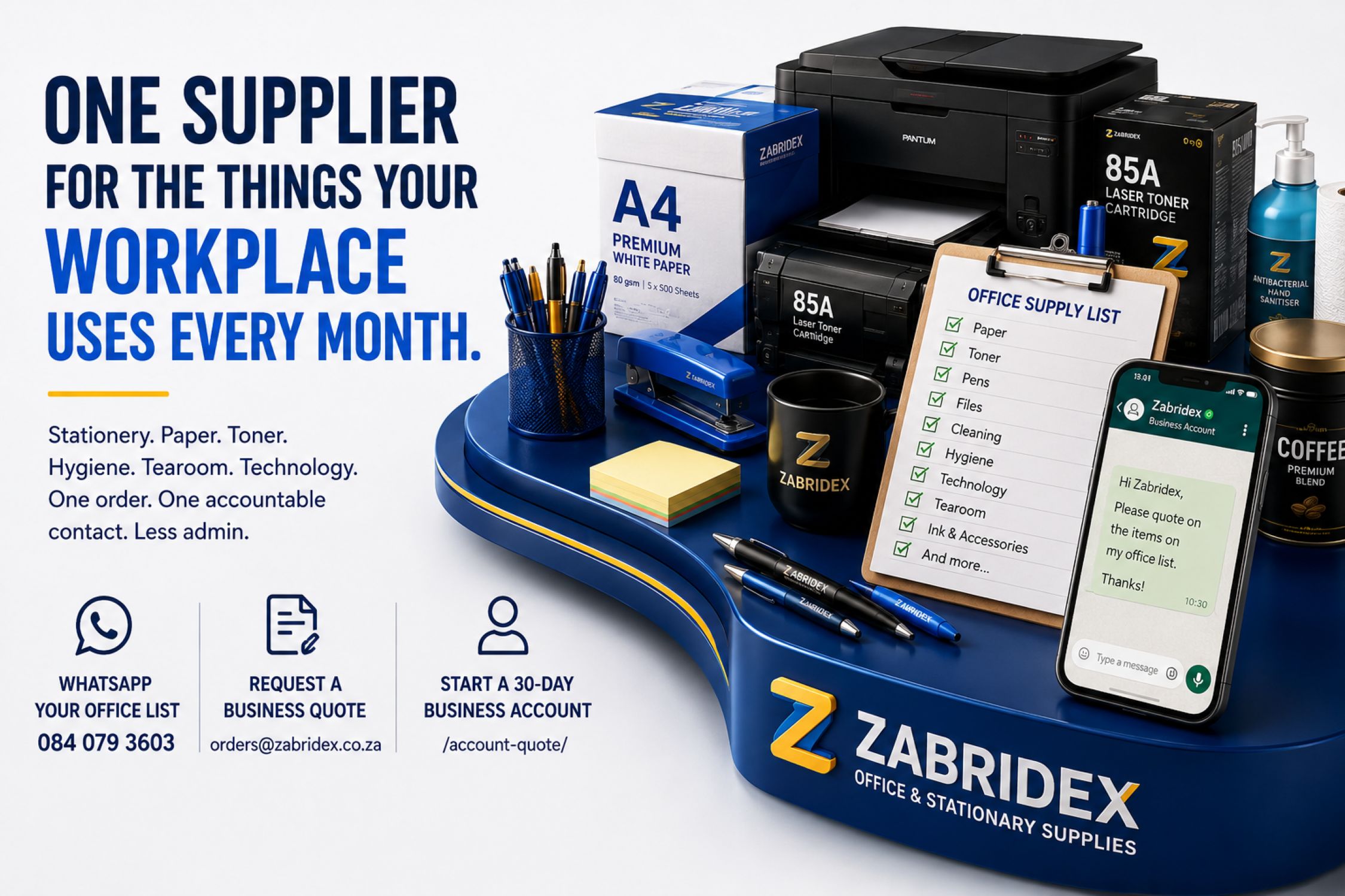 Zabridex workplace and office supply partner Northcliff Johannesburg