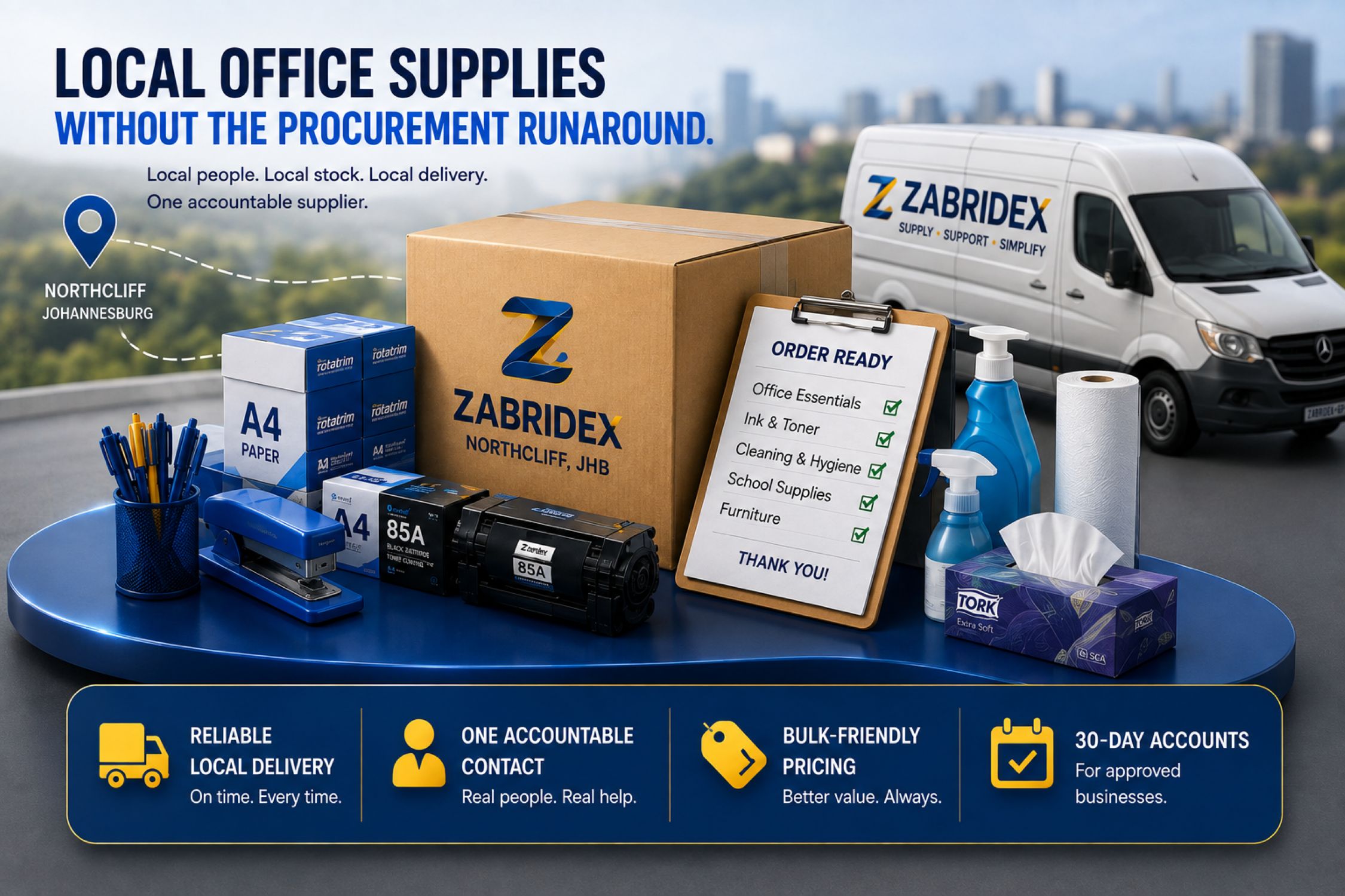 Zabridex local office supplies Northcliff Johannesburg