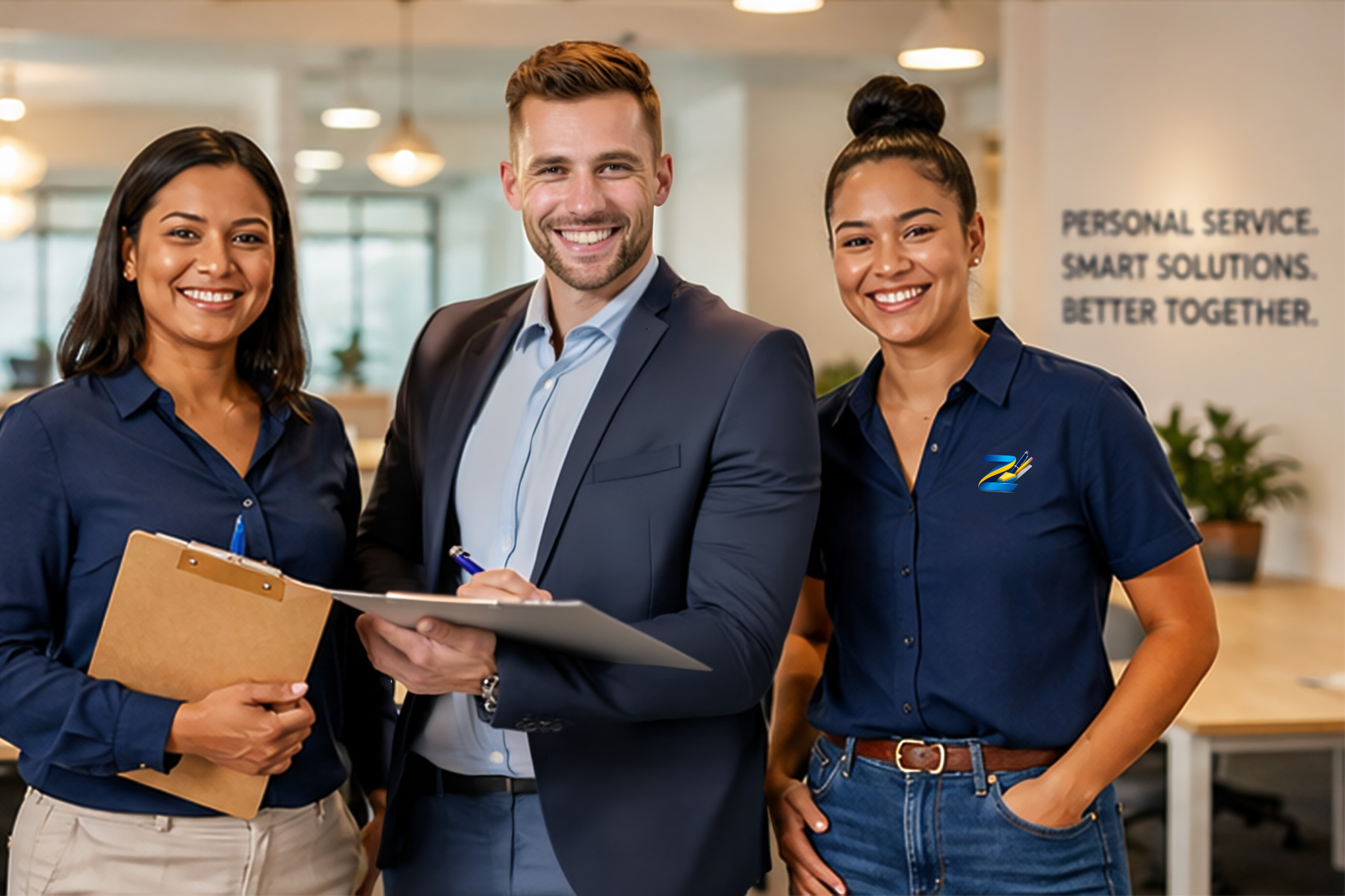 Friendly Zabridex service team representing personal service and practical business supply support
